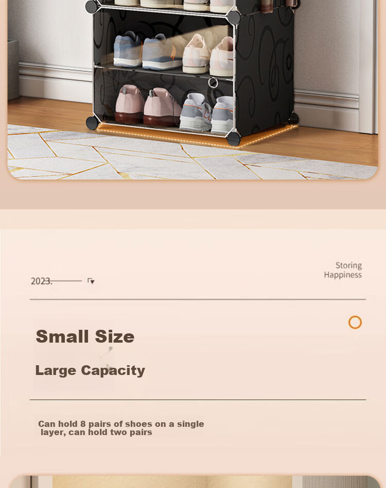 Anerya Ultra-Thin Shoe Cabinet, Entryway Simple Shoe Rack, Multi-Layer Dustproof Storage Shelf, Resin Assembly Cabinet, Single Column Four-Tier 6