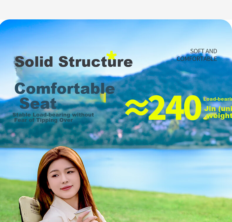 TAN XIAN ZHE Moon Chair Outdoor Folding Chair with Three Adjustable Height Settings High Back Lounge Chair Beach Chair Portable Fishing Stool 6