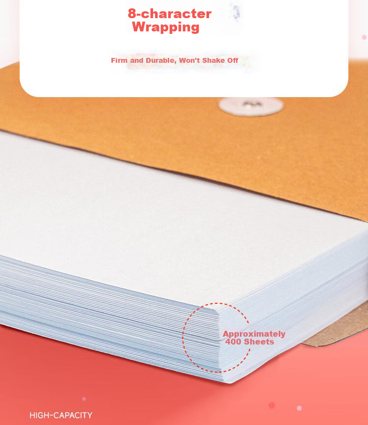 TANGO (TANGO) (TANGO) A4 Kraft Paper File Folders, Pack of 20, 200g Thickened 2.8cm, Rope Closure Office Use 4