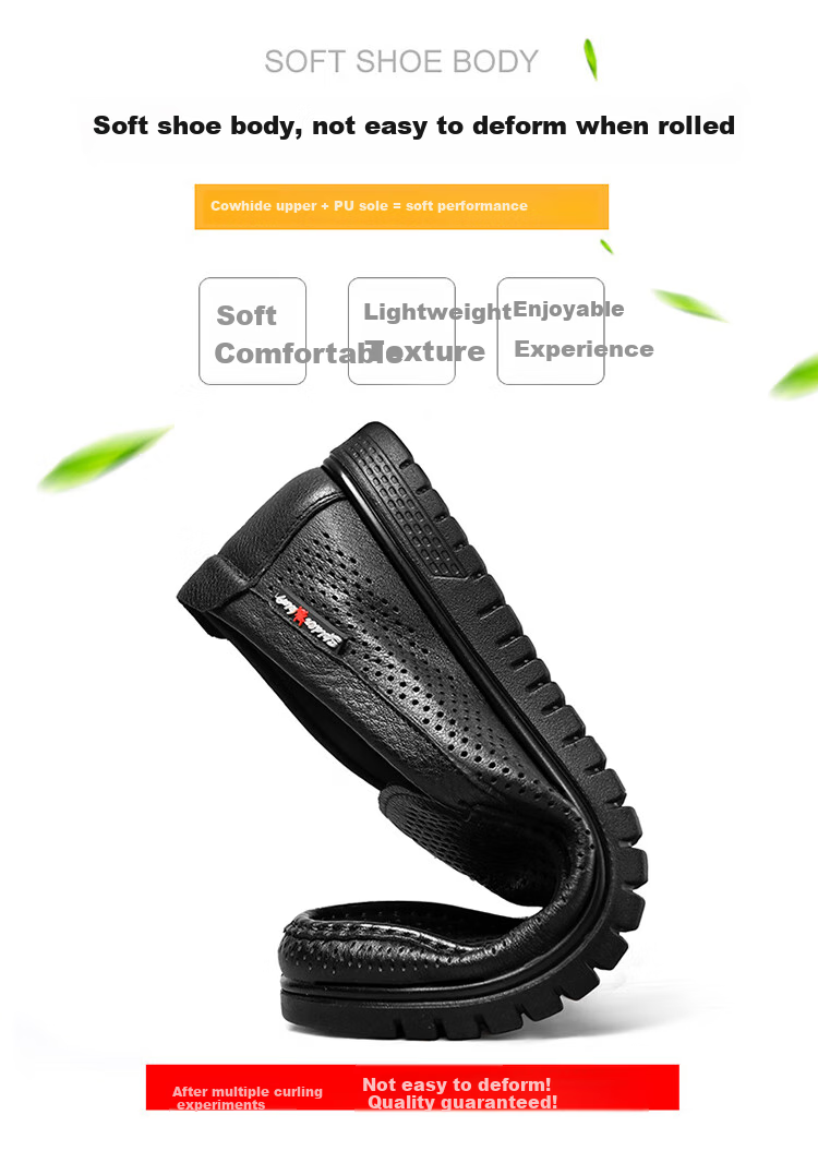 SPIDER KING Business Casual Shoes, Simple Slip-On Men's Shoes, Lightweight Comfortable Loafers, Men's Leather Shoes, 36205, Black, Size 44 4