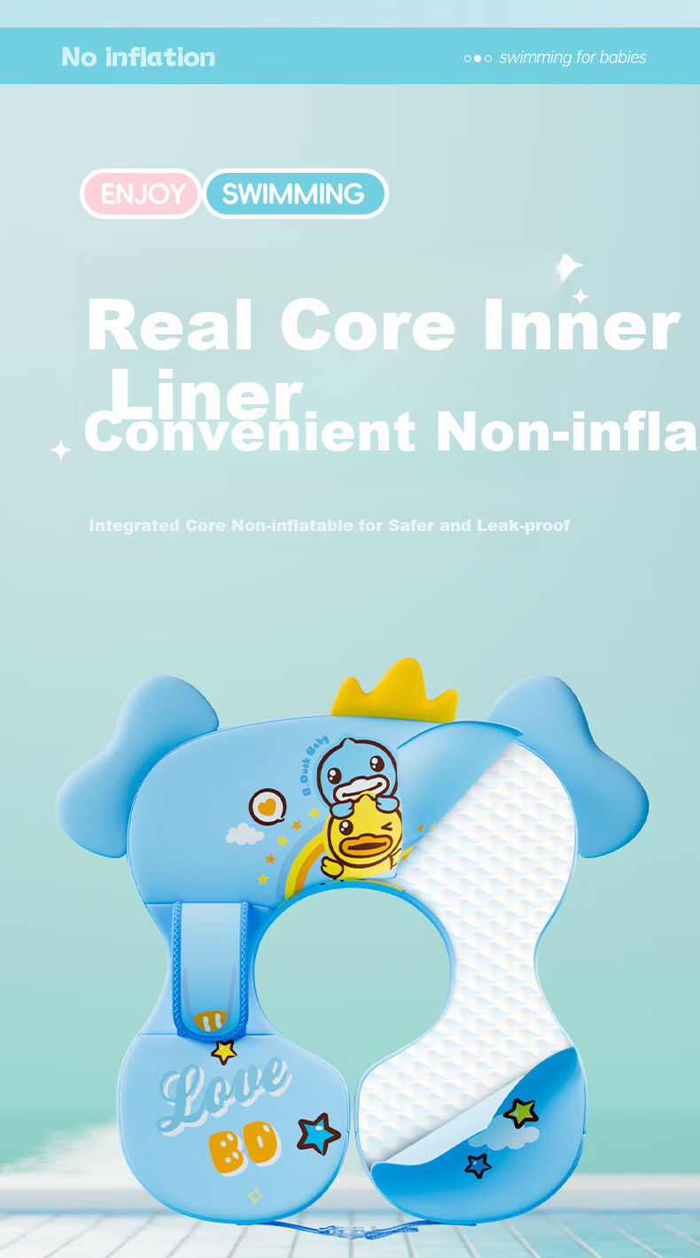 B.Duck Baby Swimming Armpit Float, Newborn Safe And Stable, Anti-Rollover, Anti-Choking, No Inflation Required Life Buoy 3