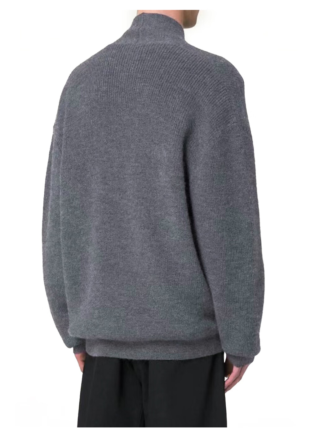 CLOR Cardigan Sweater Unisex Autumn Winter Old Money Style Lazy Knit Jacket MYC06 Black XL 2