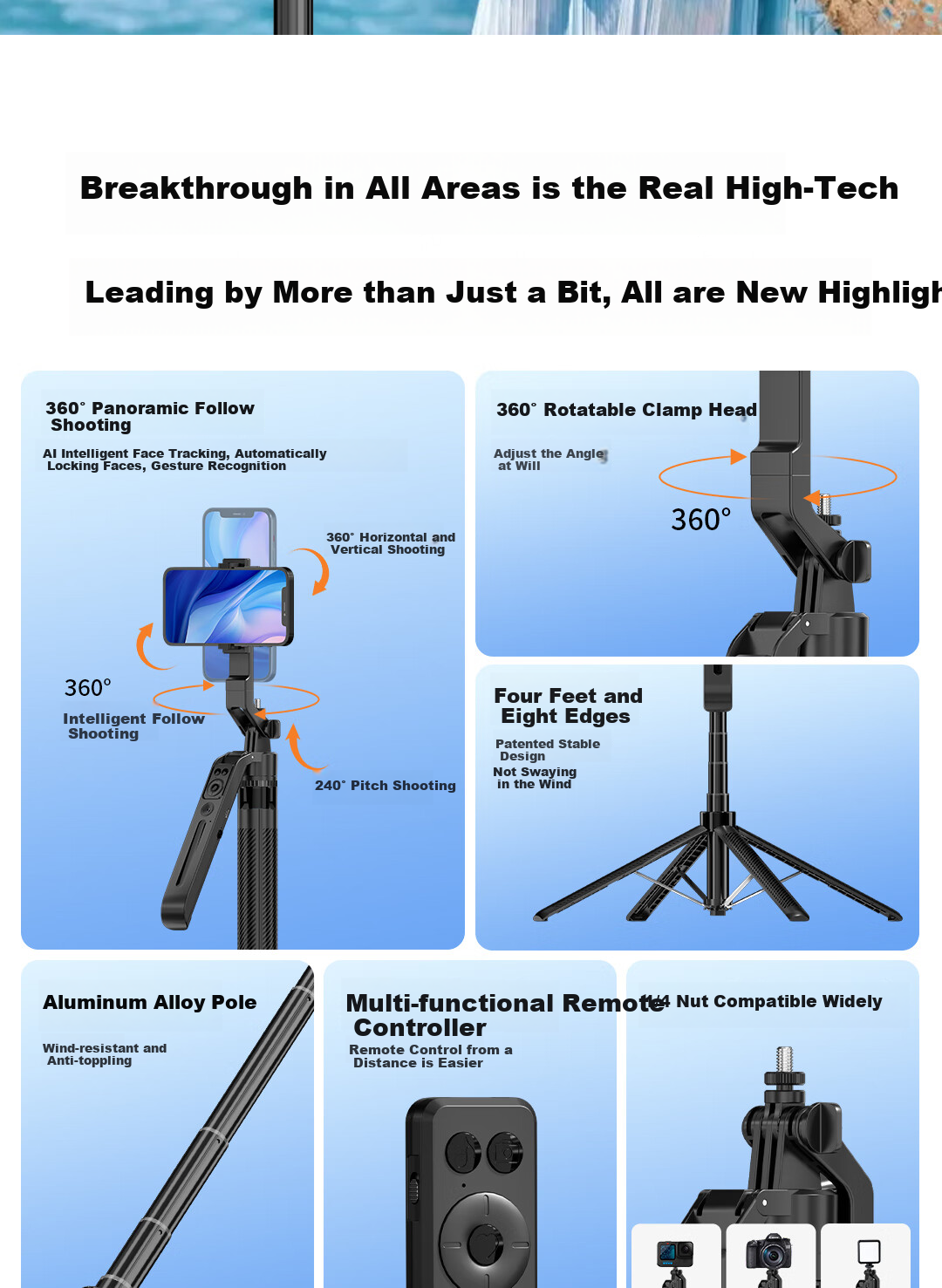 FUNSNAP FUNSNAP A8 Smartphone AI Gimbal Follow-Up Metal Tripod Bluetooth Remote Control Photography Handle Gadget Mobile Live Streaming Stand Anti-Shake Universal Dual Light Model 3
