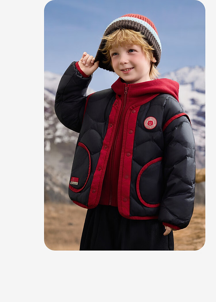 ASK JUNIOR [Three-Proof One Garment Three-Wear] Canadian Duck Down Children's Down Jacket 2025 Winter Toddler Fleece Warm Boys 8