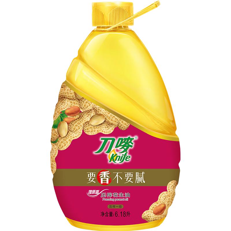 刀唛（Knife）【保真花生油】花生油6.18L 臻原香物理压榨一级精炼食用油