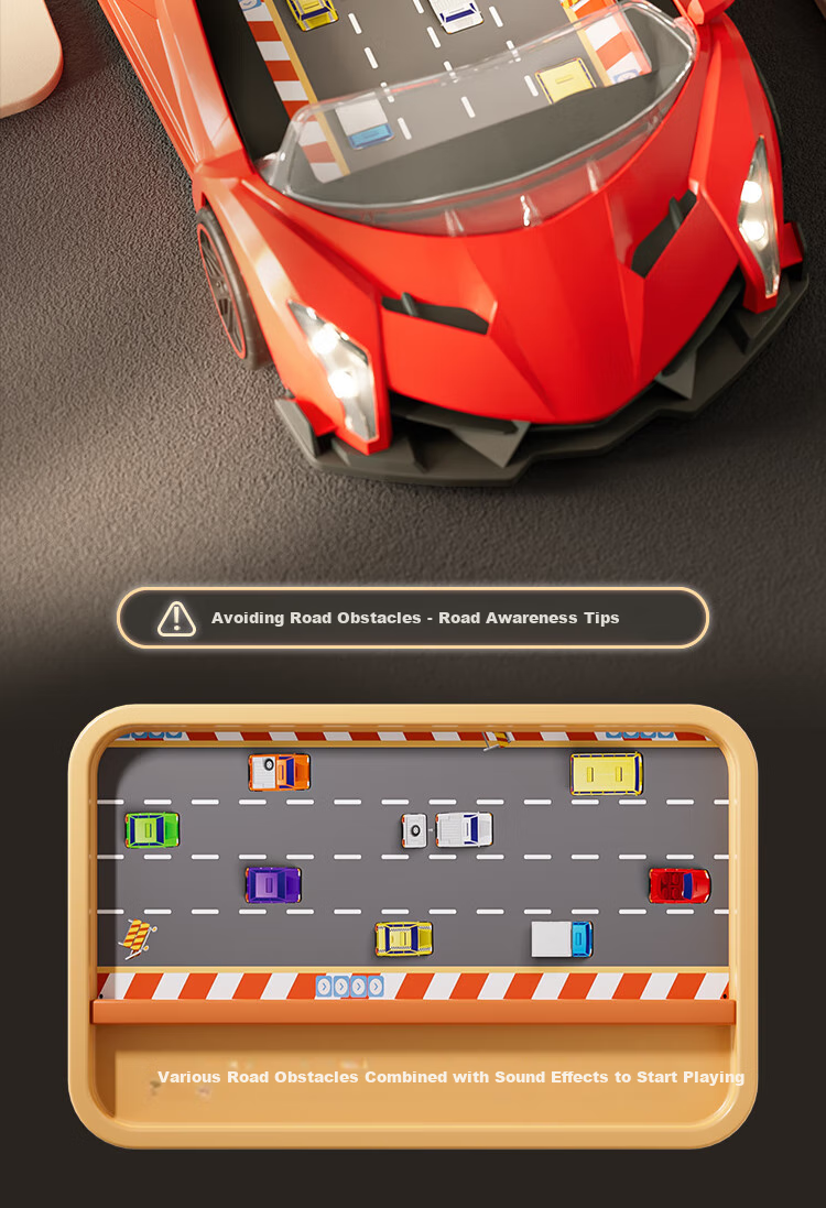 AoZhiJia Children's Toy, for Boys Aged 3-6, Birthday Gift, Racing Adventure Game with Steering Wheel And Controls 5