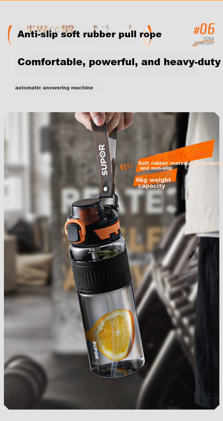 SUPOR Sports Water Bottle, Large Capacity, Summer Plastic Cup, Student And Children's Straw Cup, Tritan Portable Water Bottle for Me 9