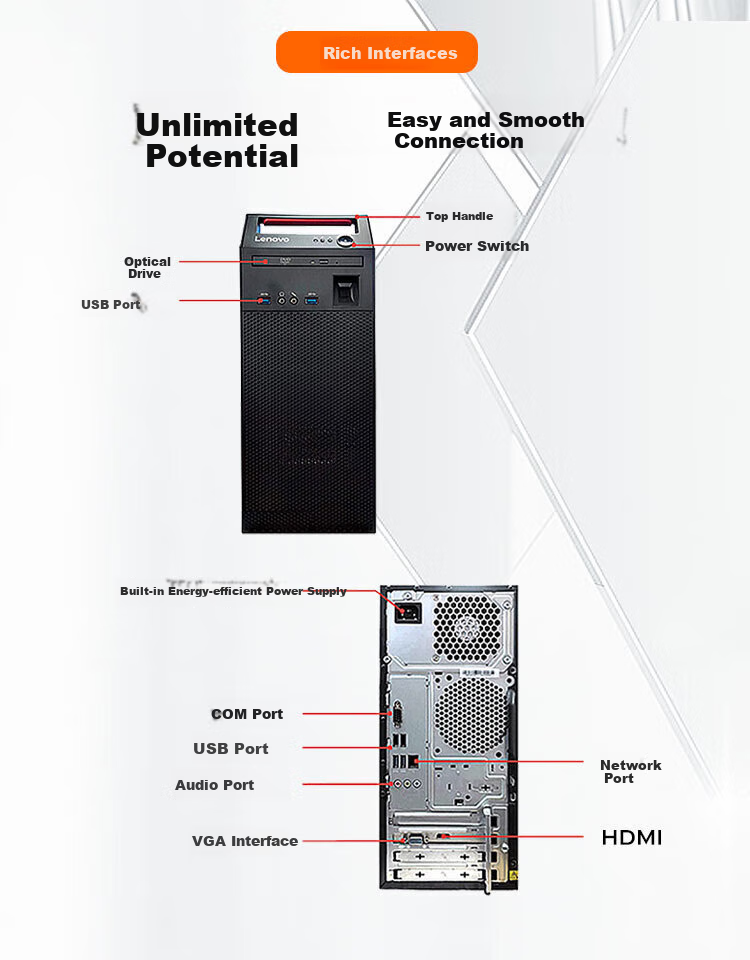 LSTUTE Kaitian M740J Innovation Desktop Computer, Domestic Phytium D2000, 8GB RAM, 512GB SSD, 2GB Dedicated Graphics Card, Trial Kylin/Unisplendour, Standalone Computer 6