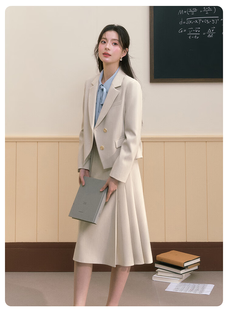 Miss Bird Lightweight Office Commuter Suit Set for Women Petite Short Blazer Professional Interview Formal Wear 7