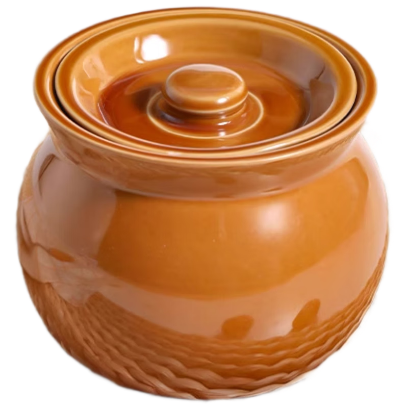 Deming Ceramic Stew Pot with Lid, Water-Resistant Small Stewing Pot for Home Use, Bird's Nest and Steamed Egg Bowl, Food-Grade Steamer Soup Jar