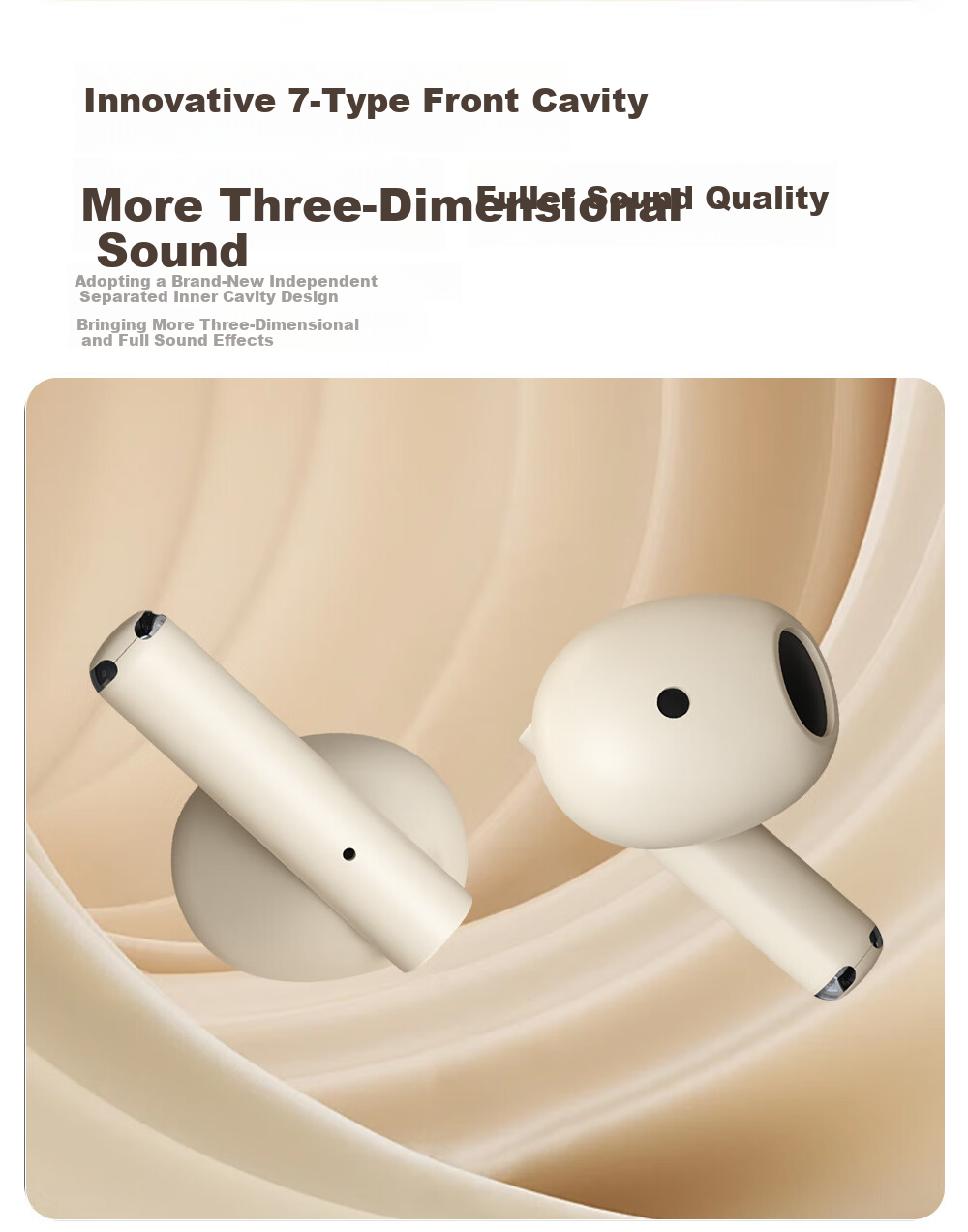 EARISE [Berlin Sound] Retro Camera Style Deep Noise Reduction Long Battery Life Semi-In True Wireless Bluetooth Earphones for Sports Running Q86 Skin Color 7