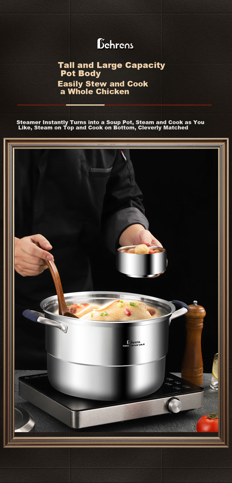 Beilunsi 304 Stainless Steel Steamer Pot for Gas Stove And Induction Cooker, for Steaming Buns, Mantou, And Dumplings, Dual-Use Steaming And Cooking, Thickened Two-Layer Design for Home Use 4