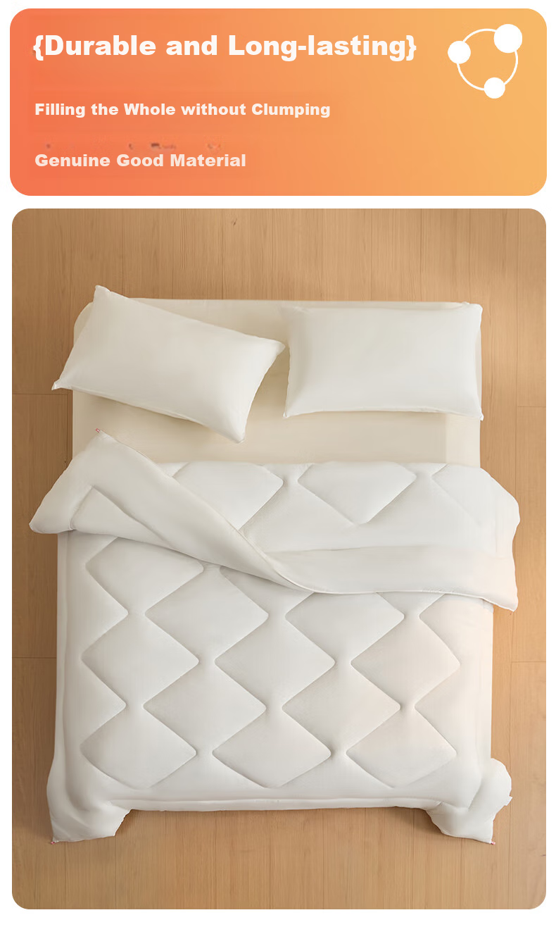 Hengyuanxiang Quilt Fiber Comforter, Antibacterial Brushed Spring And Autumn Quilt, Washable Machine Washable Bedding, 4 Jin (2 Kg), 150*200cm [Milk White] 9