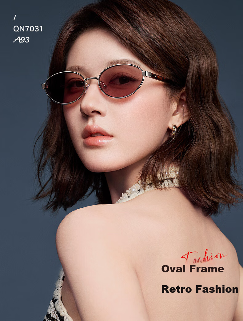 QINA Retro Hong Kong Style Sunglasses for Women, Elegant Sunglasses QN7031A60 1