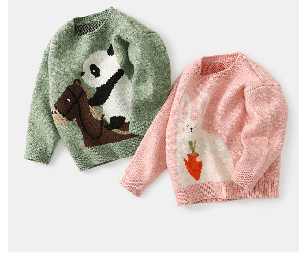 Betis Children's Sweater Knitwear Boys Girls Pure Cotton Warm Cartoon Jacket 2025 New Autumn Baby Top 4