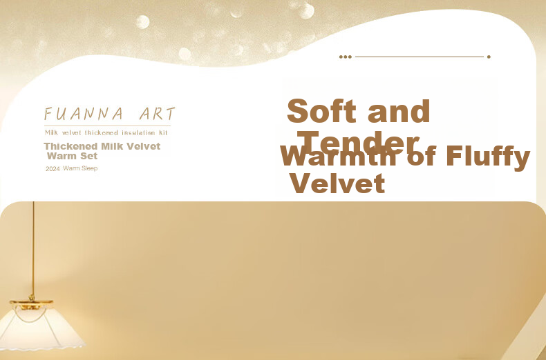 FUANNA Bedding Milk Velvet Four-Piece Set Autumn Winter, Double-Sided Warm Fleece Anti-Static Set Double Size Duvet Cover 230*229cm 1
