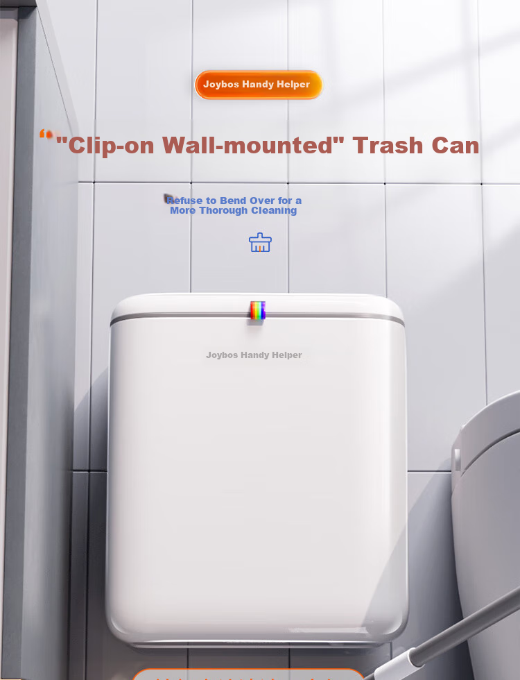 Jiabangshou Wall-Mounted Bathroom Trash Can, 8.8L Capacity, with Lid, Large Size, Suitable for Kitchen Cabinet, Hanging in Bathroom And Toilet 2