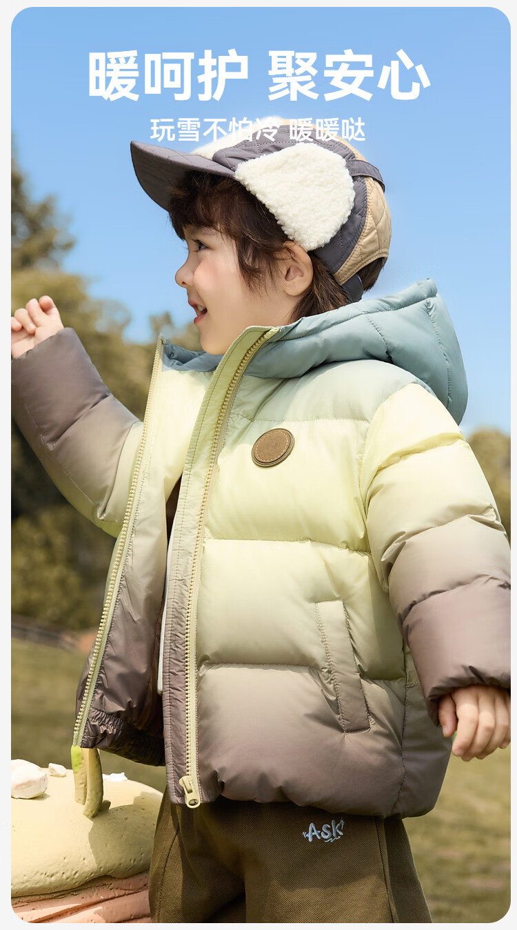 ASK JUNIOR [Canada Duck Down] Four-Way Protective Parent-Child Down Jacket Winter Kids Warm New Year Coat Toddler 7A Antibacterial Boys 1