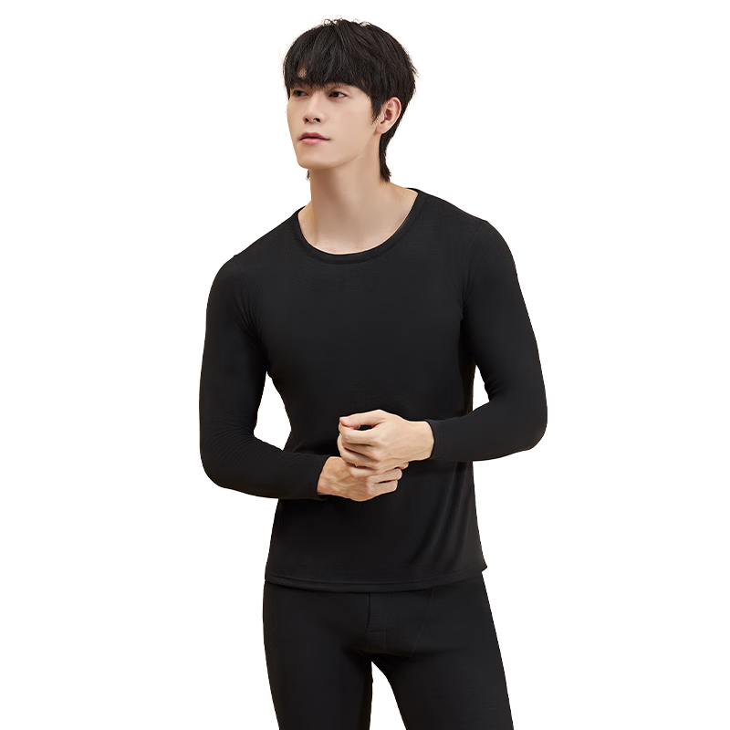 LangSha Men's Autumn Thermal Set Cashmere Mulberry Silk Warm Underwear 10A Antibacterial Mite-Resistant Far-Infrared Heating Thermal Underwear