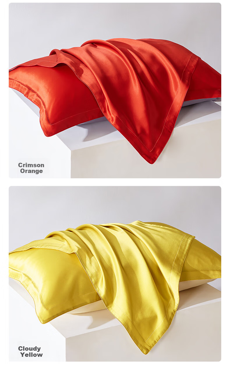Taihuxue Solid Color Adult Silk Pillowcase, Silk Fabric, Smooth And Soft for All Seasons, Glacier Gray, 48*74 10