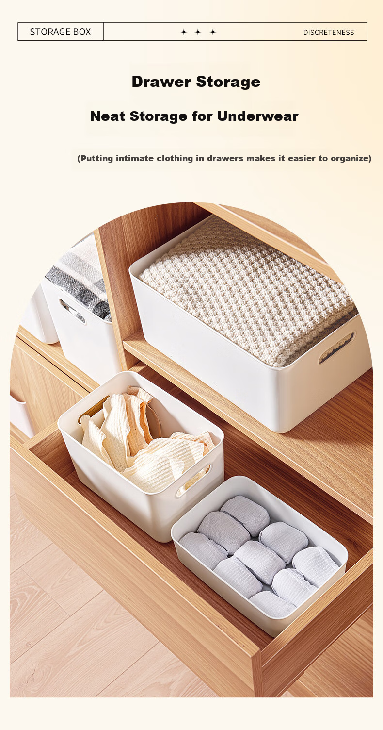 JEKO&JEKO Desktop Storage Box, Kitchen Toy Organizer, Office Wardrobe Storage, Bathroom Organizer Basket, Shallow Large Size without Lid 6