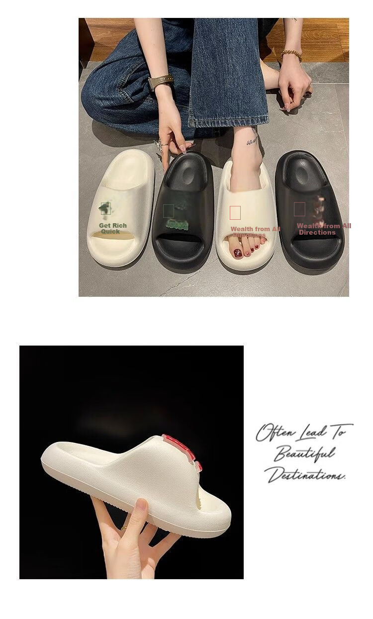 IQGD Slippers for Men And Women, Indoor/outdoor Home Bathroom Slippers for Couples E362 Black Size 38-39 13
