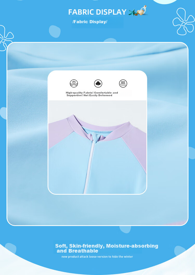 ASK JUNIOR [Hot Spring Bathing Suit] [With Swim Cap], Girls' Swimsuit, Summer Cool Children's Casual One-Piece Swim Skirt, Blue And Purple 2