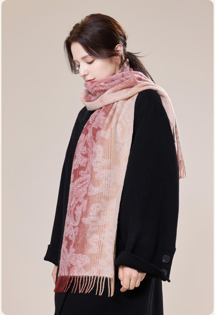 JIUMU 100% Cashmere Scarf Women Autumn Winter Shawl Warm Neck Warmer Female New Year Birthday Gift Box Set 8