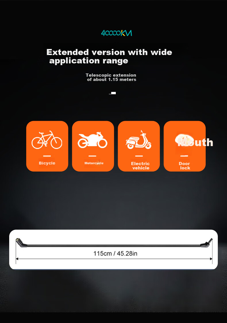 Siwangongli Five-Digit Combination Bicycle Lock for Mountain And Road Bikes with Thickened Steel Cable, Anti-Theft Lock with Night Vision Light, Blue 3