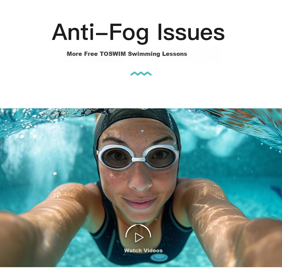 TOSWIM Swimming Goggles, Waterproof And Anti-Fog, High-Definition, Suitable for Men And Women, Large Frame, Fish Belly White, -2.00 Diopters 17