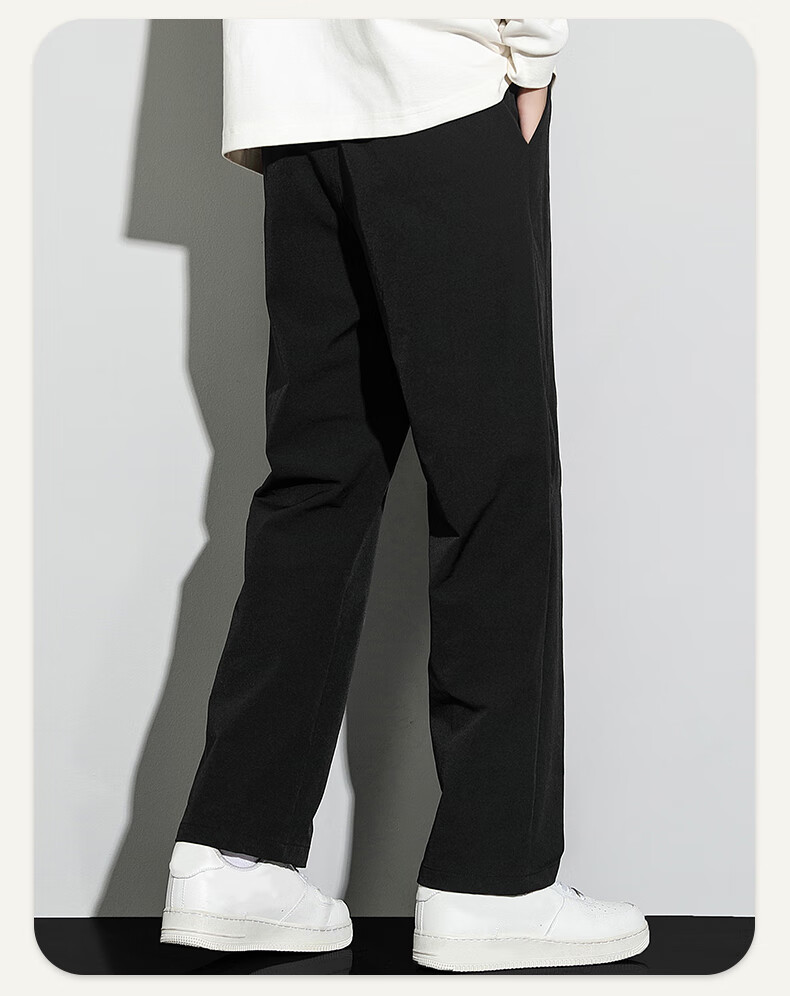 Warrior Men's Pants, Autumn Loose Casual Trousers, Straight Wide-Leg Sports Sweatpants, Versatile Long Pants for Men, Black, 2XL 3