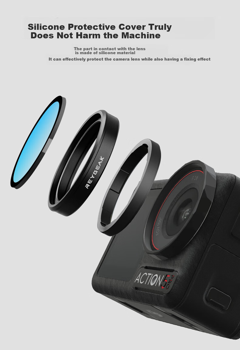 REYGEAK Filters for DJI Action 4/5 Pro Action Camera, CPL ND8 ND16 ND32 Neutral Density Filters, Protective Filters, Gradient Filters, Polarizing Filters, 4-Piece Set 2