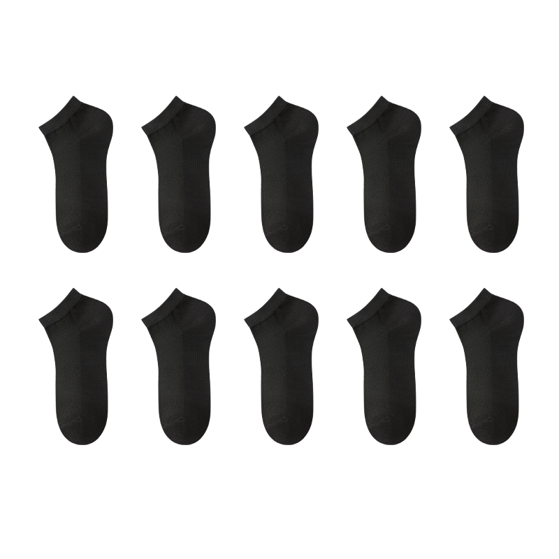 Mianzhuwu Disposable Men's Summer Thin Short Socks Odor-Resistant Travel Disposable Wash-Free Daily Cotton Socks 10 Pairs
