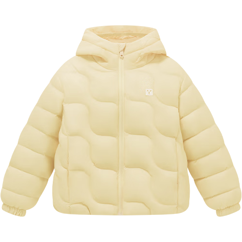 YEEHOO Kids Down Jacket Unisex Goose Down Lightweight Three-Proof Coat Warm Winter Outerwear Light Yellow Size 100
