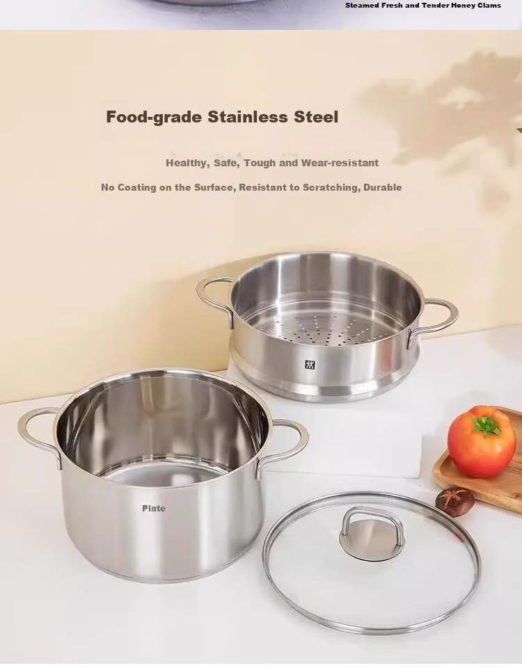 ZWILLING Flagship Kitchenware Set: Iron Wok, Non-Stick Pan, Frying Pan, Soup Pot, Steamer, Enamel Pot, Upgraded SILVER Silver-Luster Iron Wok Family Set of 6 Pieces 16