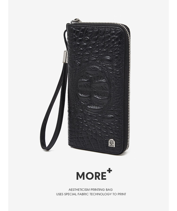 Old Man Head Men's Long Business Vertical Zipper Card Wallet First Layer Cowhide Clutch Money Clip Christmas Gift 2