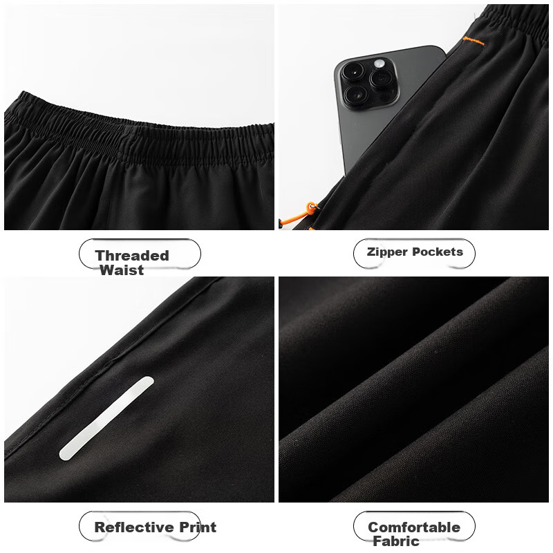 Jeanswest Ice Silk Shorts for Men, Thin Summer Cool Trendy Loose Casual Beach Pants, Quick-Dry Running Fitness Sports Pants for Me
