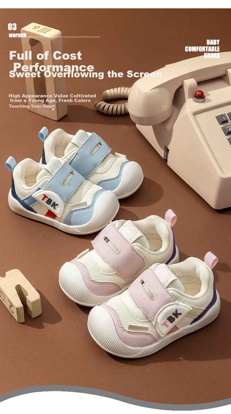 Tomberk Baby Walking Shoes Mesh Summer New Children's Functional Soft Sole Breathable Non-slip Mesh Shoes Pink Size 17 2