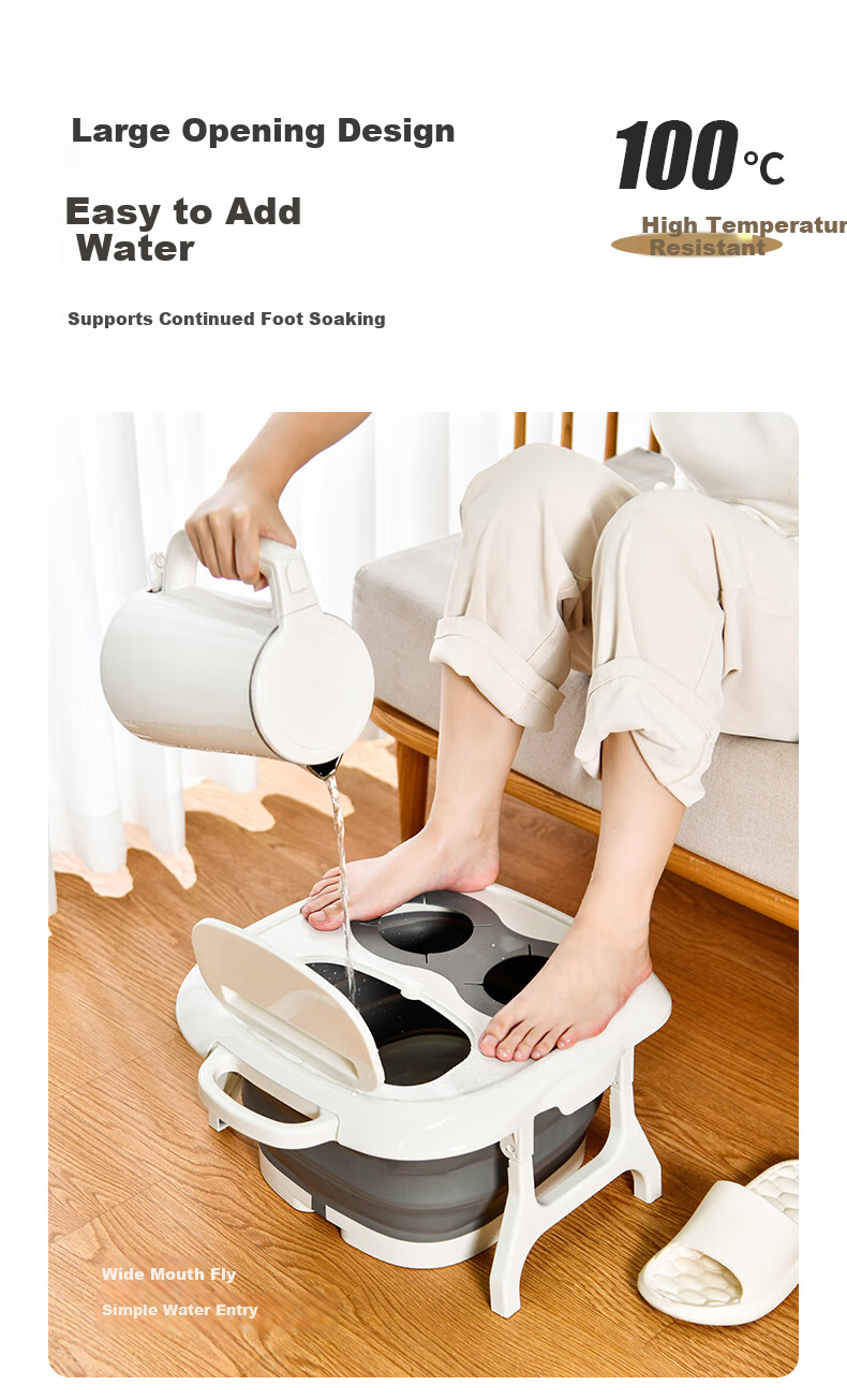 Daisy Leaf Foldable Foot Soaking Bucket, Portable Foot Bath Basin, Portable Foot Washing Health Massage Foot Soaking Tub, Home Use Wedding Gift 5
