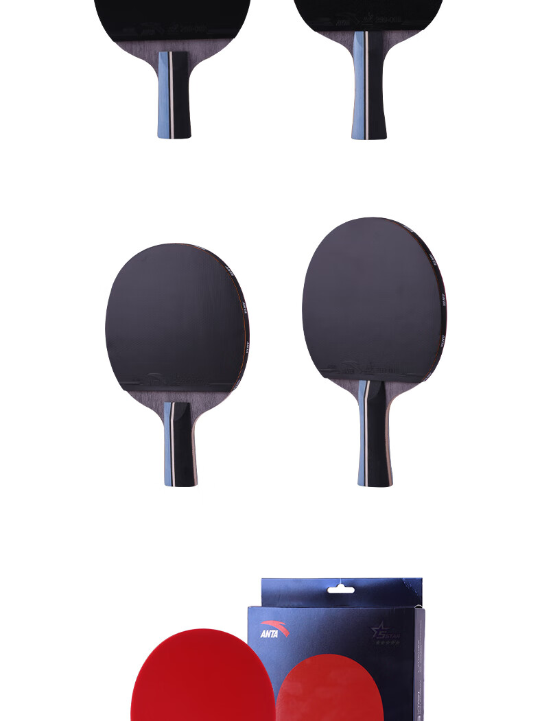 Anta 5-Star Table Tennis Racket (Jingcang Fast Delivery + 6 Balls + Racket Bag) P501 Shakehand Single Racket 2