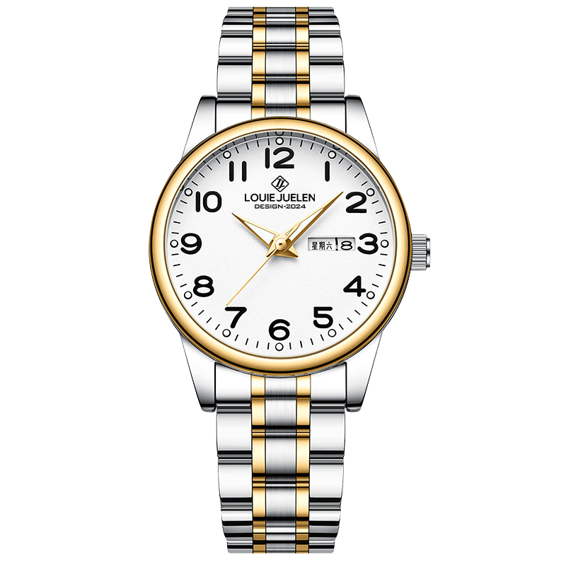 GEORGCOUNT Men's Watch Large Number Waterproof Luminous Quartz Watch for Middle-aged and Elderly Dad and Mom Women