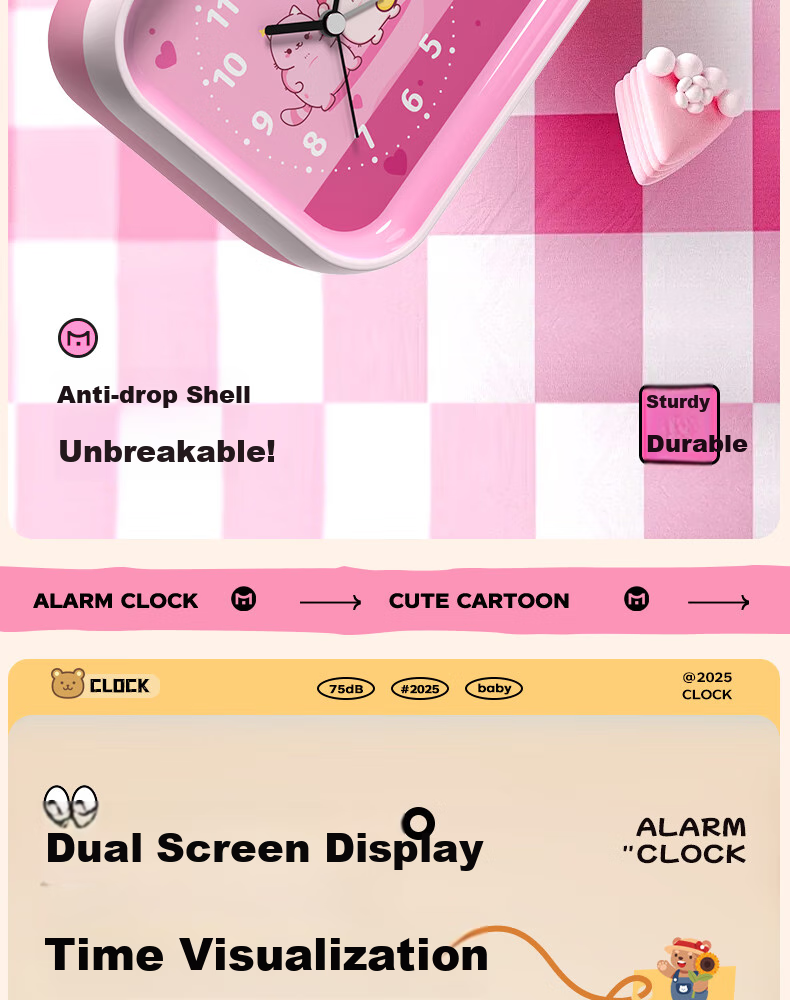 Timess Disney Collaboration Alarm Clock for High School Students, Two-In Visual Timer, Children's Time Management Tool, Kitchen Timer Gift 5
