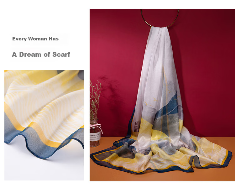 Shanghai Gushi Silk Scarf for Women, 100% Mulberry Silk Shawl, Gift Box, Birthday Present for Mom Or Girlfriend, Mid-Autumn Festival Gift 10