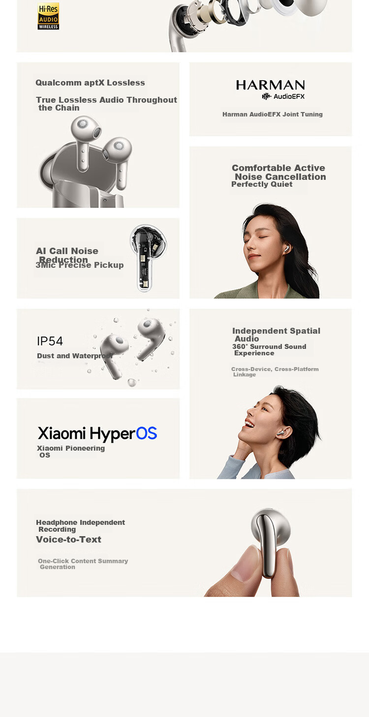 MI Buds 5 [Lei Jun's Choice] Noise-Cancelling Earphones Semi In-Ear Bluetooth Headphones Compatible with Android And Apple Phones (Snow White) 1