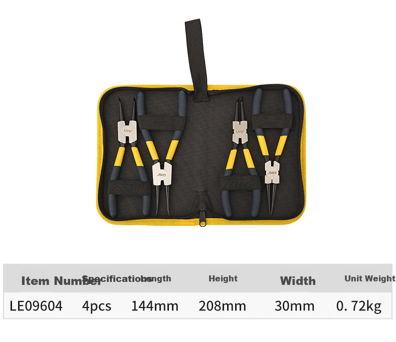 Liyu Card Spring Pliers, Dual-Purpose Industrial Grade Card Yellow Pliers Set, Open-End Expansion Pliers, Hole Straight Mouth 175mm 6