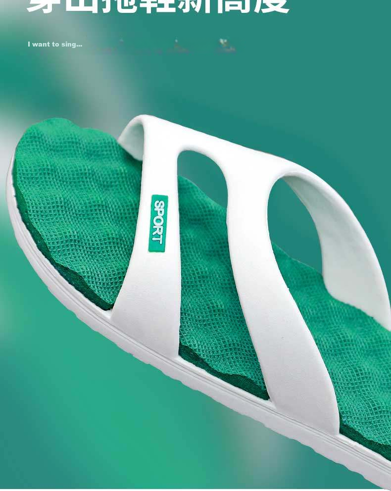 Huameijianbu Flip-Flops for Couples, Indoor And Outdoor Simple Lightweight Soft Elastic Beach Sandals, HM219 Light Blue Size 35-36 4
