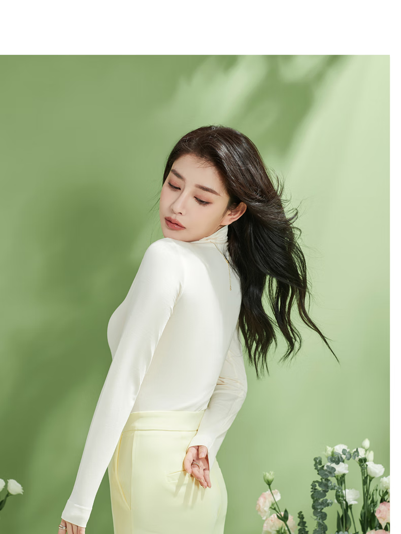 SNOWFLYING Turtleneck Wool Thermal Base Layer Women's Black Long Sleeve Autumn Winter Top 9