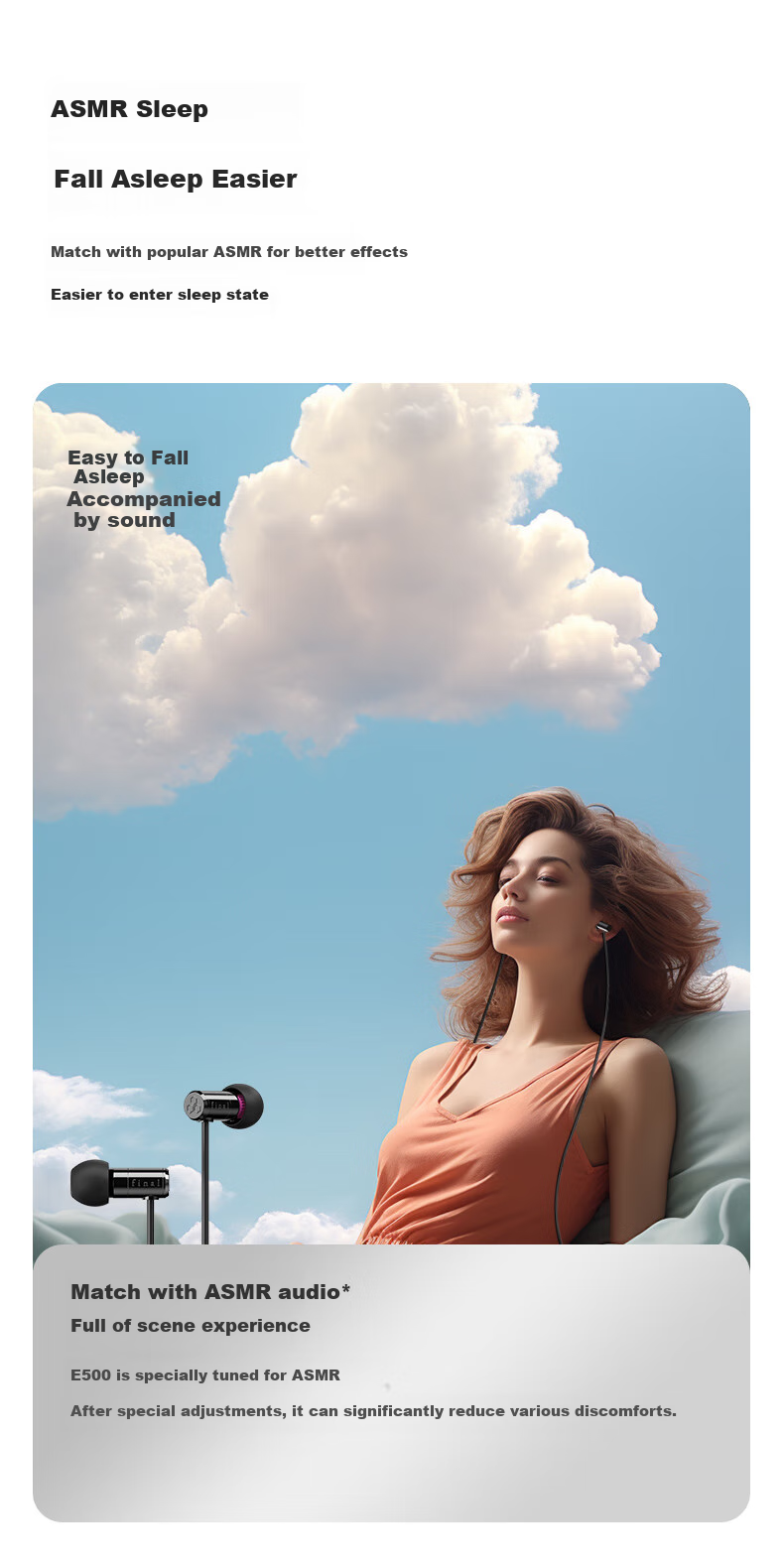 FINAL E500 ASMR Sleep Headphones with Accurate Positioning, 3D Surround Sound Effect 6