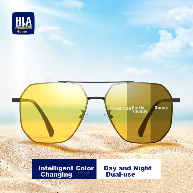 HLA Day And Night Polarized Sunglasses, Photochromic Sun Protection Sunglasses for Men, Night Vision Glasses for Driving, Specialized Gift, Blue