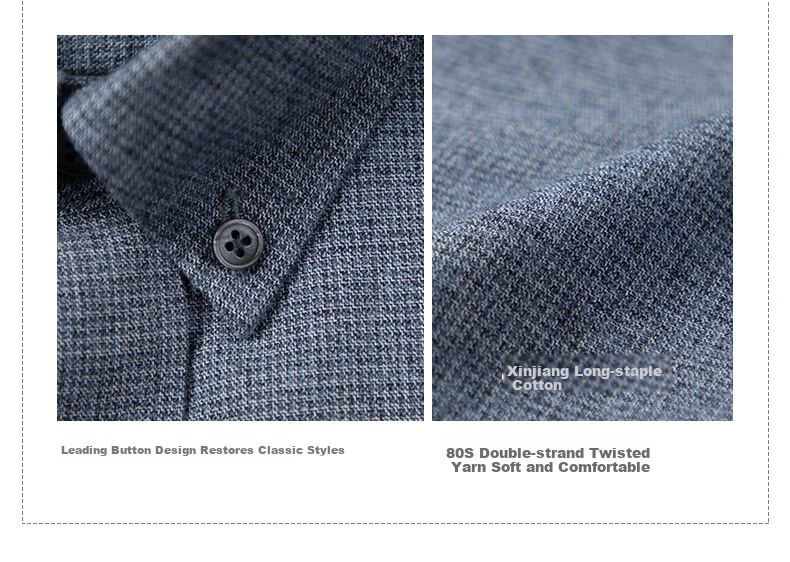 BLACKMONDAY [80-Count Long-Staple Cotton] Pure Cotton Long-Sleeve Shirt for Men, Spring And Autumn Season, All-Cotton Wrinkle-Free Casual Business Shirt for Me 9